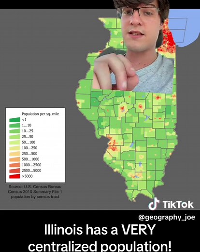 Examining #Illinois’ population map! Though its the 6th largest state by population with over 12,000,000 residents, Illinois is one of the most centralized states in the country, due to over 1/2 of the state’s residents living in/around #Chicago. The six counties surrounding #CookCounty (the 2nd most populous of 3,144 US #counties, behind only #LosAngelesCounty) are known as the ‘collar counties,’ and include #WillCounty, #DuPageCounty, #McHenryCounty, #LakeCounty, #KaneCounty, and sometimes, #K
