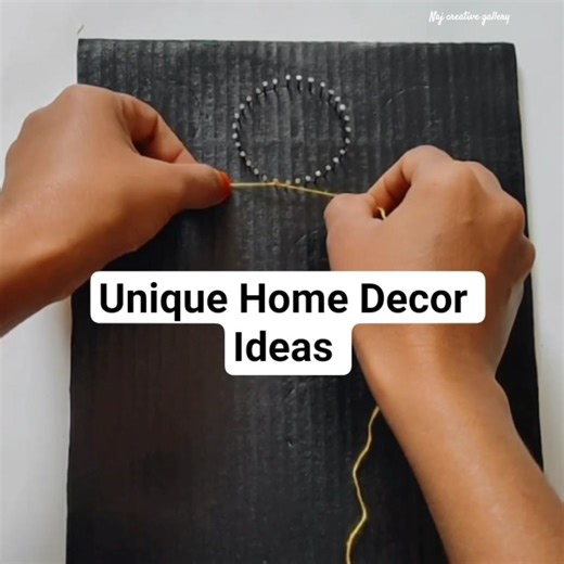 Cardboard String Art|String Art Wall Decor|Easy Nail String Art|Cardboard Crafts #shorts #walldecor