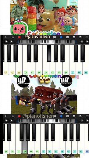 BINGO Song V's COFFIN DANCE Meme Song - Easy Piano Tune #shorts