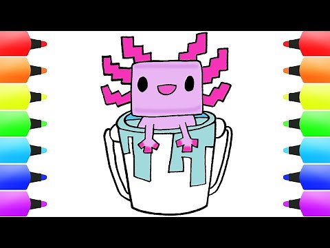 AXOLOTL (MINECRAFT) Drawing Easy | Cute Drawings for Kids