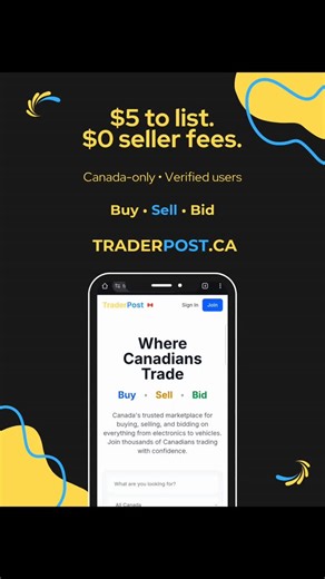 Trader Post on Instagram: "Tired of bots, fake buyers, and “is this still available?” So were we. That’s why we built a Canada-only marketplace with: • Verified users • $0 seller fees • Buy, Sell, or Auction Welcome to TraderPost. traderpost.ca"