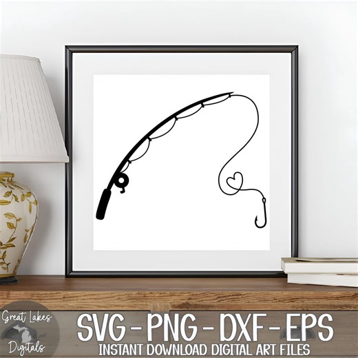 Fishing Pole Svg Png Dxf Eps Digital Download - Etsy