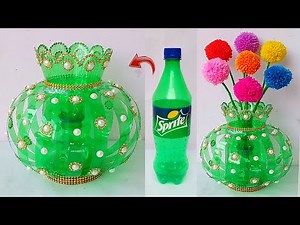Plastic bottle Vase Craft/ DIY Easy Tree from Waste bottle/Sprite ki bottle se banaye Guldasta