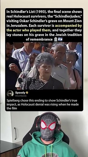 In Schindler's List (1993), the final scene shows real survivors because