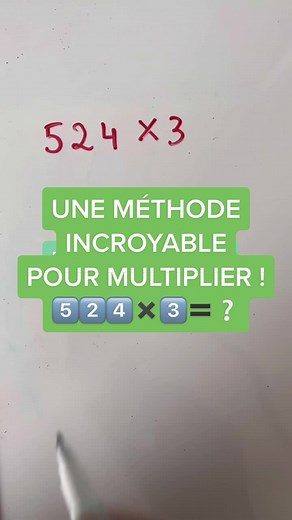 Cette technique de multiplication chinoise ne nécessite aucune connaissance des tables de multiplication. C’est une technique très simple de multiplication avec des traits. Tu connaissais cette méthode ? Réponds-moi en commentaire et abonne-toi surtout ! ✅ #math #maths #prof #mathematiques #mathematics #lycee #college #spemaths #mathtricks #multiplication #tabledemultiplication #mathhacks @BosseTesMaths
