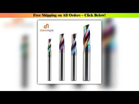 Best Seller Dreanique 1pc 3.175 4 6 8mm CNC Single Flute Solid Carbide Alloy End Mill, DLC Coating•