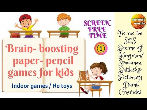 Brain Boosting Paper Pencil Games Part 1 | Games with no toys | Fun 2 player indoor game ideas