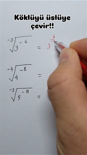 köklüden üslüye geçiş🔥 #matematik #maths #maths #shorts