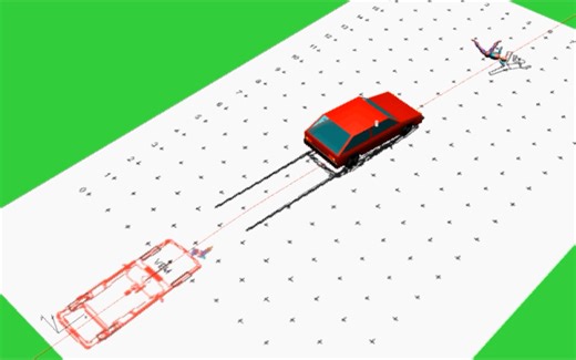 事故再现：通过仿真重建人车碰撞过程，pccrash。