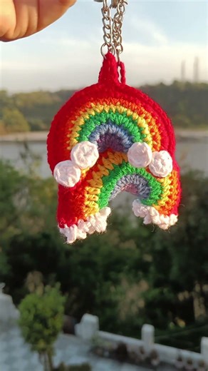 rainbow crochet key chains always brighten your day #crochet #handmade #amigurumi