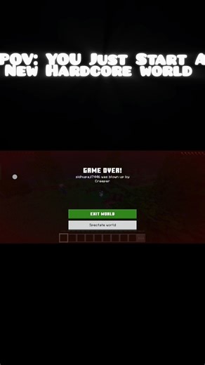 Pov:Minecraft Hardcore World| New World|Minecraft Gameplay #minecraft #minecraft bedrock #minecraft