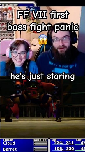 😱FF VII first time playthrough first boss! #ffvii #ff #finalfantasyvii #finalfantasy #gamingshorts