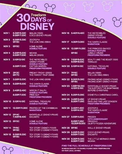 Did you know that Freeform is having 30 Days of Disney during the month of November? Throughout the month, they'll be playing a lineup of Disney movies, including some double features, marathons, & even premiering some movies on the channel for the first time.🎥📺 Is your favorite Disney movie in the lineup? Are there any you plan on tuning in to watch? #freeform #30daysofdisney #disneymovies #doublefeature #moviemarathon #freeformchannel #freeform30daysofdisney | Days Gone Disney