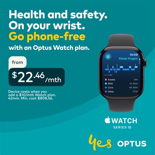 Meet Apple Watch Series 10. A bigger display with more screen area and a thinner, lighter design. Get advanced fitness and health features, plus faster charging. Unleash the full power of your new Apple Watch when you add an Optus Watch plan for $10/mth and activate Number Share. iPhone Xs or later required. Coverage, compatible watch, phone and eligible plans required for Optus Number Share. Check coverage at optus.com.au/coverage. T&Cs apply. | Optus | Facebook