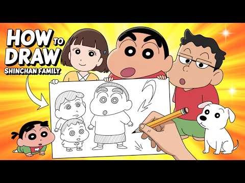 Draw Shinchan & Family Easily 😄 | Full Step by Step Tutorial
