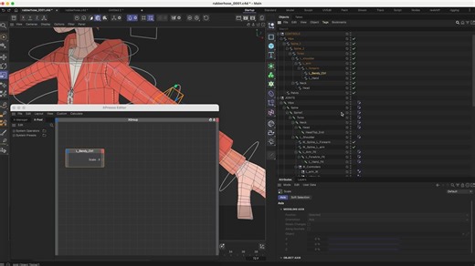 C4D rigging - rubberhose rig with joints