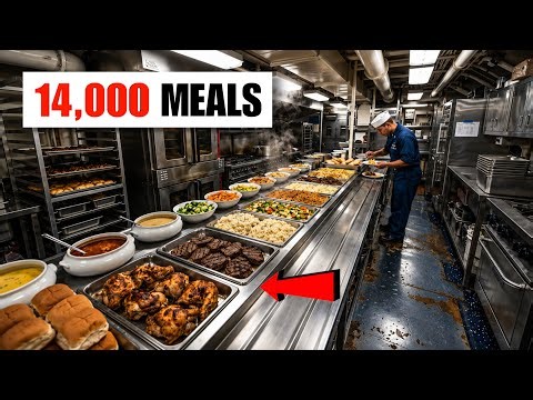 A Day in Life of the Cook Making 14,000 Meals on a US Aircraft Carrier