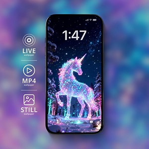 Starlight Unicorn Live Wallpaper | iPhone Android Animated Wallpaper | Neon Unicorn Magic Background | Digital Download | Festival Presents - Etsy