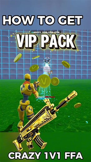 VIP PACK CRAZY 1V1 FFA ! #fortnitecreative #fortnitemap #crazy1v1ffa #hozzy #fortnite