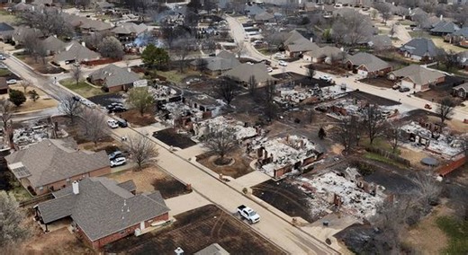 Drone Footage Captures Devastation Across Oklahoma Town Following Wildfires