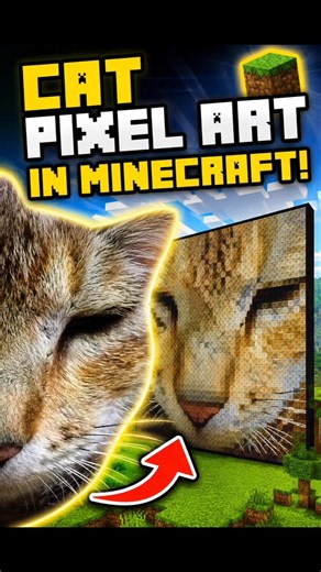 I Built My Cat in Minecraft Pixel Art! 😱🐱 (Part 38)#shorts #minecraft # #minecraftpixelart #pixel