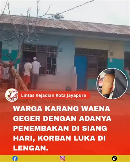 LKKJ on Instagram: "Warga di Jalan Karang Waena, Distrik Heram, Kota Jayapura, dikejutkan oleh insiden penembakan yang melukai seorang pemuda, Kamis siang (12/2/2026). Korban diketahui bernama Noval. Ia mengalami luka tembak di lengan kanan akibat tembakan dari senjata api jenis pistol. Pelaku penembakan diduga merupakan oknum anggota Polda Papua. Berdasarkan keterangan warga di lokasi, usai menembak korban, pelaku sempat melarikan diri dan bersembunyi. Warga yang emosi kemudian mengejar dan sem