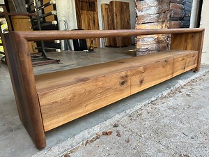 Handmade Walnut Solid Wood TV Console – Modern Rustic TV Unit – Custom Sizes Available - Etsy