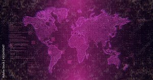 Hi-tech data matix map. Motion Graphics render element.