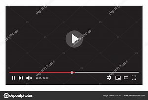 在白色背景下隔离的视频播放器接口 用于网站和移动应用程序的视频流模板设计 矢量说明
