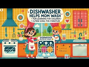 Dishwasher Helps Mom Wash - Fun Learning for Children | Cuteni Song For Kids- Furniture #house