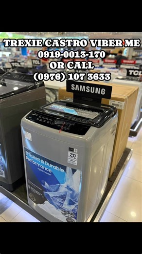 🟧 SAMSUNG AUTOMATIC WASHING MACHINE TOPLOAD INVERTER / SAMSUNG TOP LOAD WASHING MACHINE 🟧 WA75CG4240 7.5 - 16,200 WA90CG4545E 9.0 - 16,900 WA80F13S5LTC 13.0 - 26,300 WA80F15S5LTC 15.0 - 29,600 WA80F1958BTC 19.0 - 36,500 PRICE MAY CHANGE WITHOUT PRIOR NOTICE BRANDNEW AND SEALED 1 YR WARRANTY PARTS AND SERVICE 20YRS WARRANTY ON MOTORS SAMSUNG HOME SERVICE CAIMITO PLACE CALOOCAN CRS MARKETING INC CASH ON DELIVERY, GCASH, BANK TRANSFER FOR INQUIRY v-ib-er ME 0919-0013-170 or call (0976) 107 3633 |