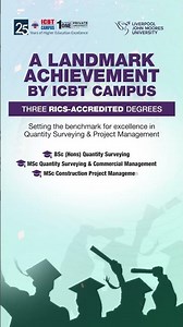 ICBT Campus Achieves RICS Accreditation | Quantity Surveying | Construction Management | LJMU - UK