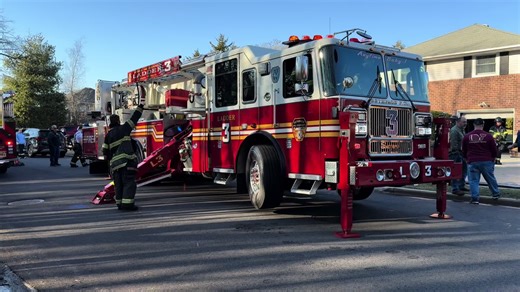 Bethpage Fire Department's Ladder 3 Responds to House Fire