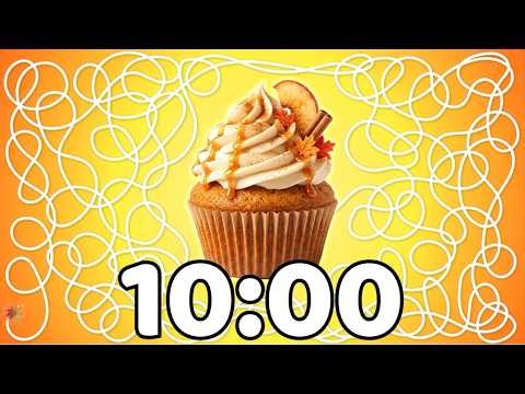 10 Minute Timer 💥 | Cupcake Autumn Timer 🍁 | Sweet Fall Countdown Fun!