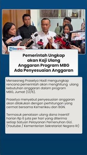 The Palace Reveals the Government Will Recalculate the MBG Budget, Including the Rp 6 Million Per...