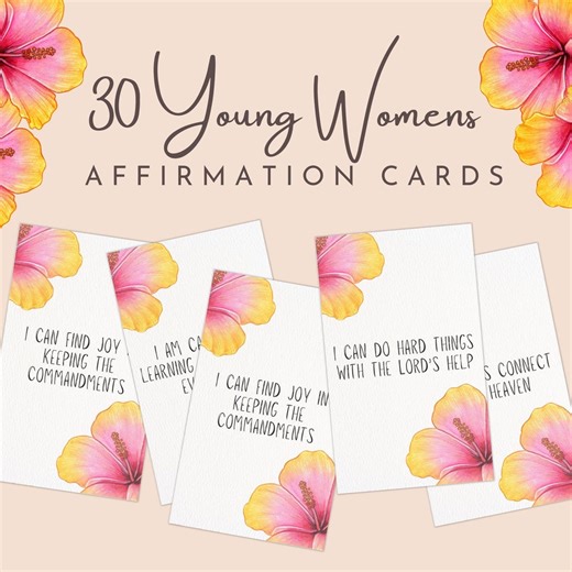 LDS Young Women Affirmation Cards With Game & Activity Ideas | Youth, Relief Society and Missionary Sister Gifts | YW Lessons - Etsy
