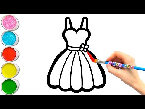 9 Beautiful Dresses Drawing, Painting, Coloring for Kids & Toddlers | Easy Drawing #355