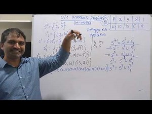 0/1 Knapsack -Dynamic programing -Set method