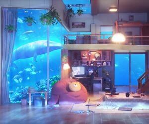 Underwater Anime Room Live Wallpaper