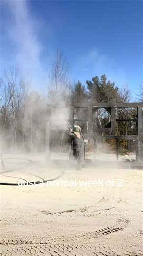 Quick shots of sandblasting #sandblasting #satisfying #construction #crushedglass