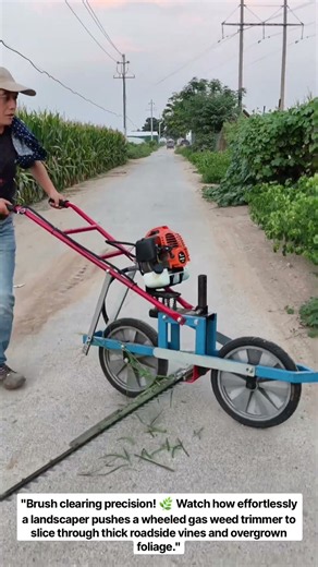 Flawless brush clearing: The therapeutic walk-behind weed trimmer pass! 🌿✨ #gardening #landscaping