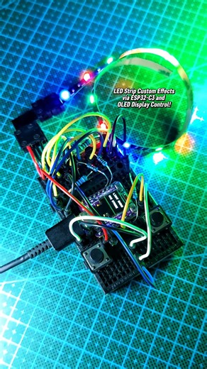 LED Strip Custom Effects via ESP32-C3 and OLED Display Control #ESP32C3 #LEDStrip #TinyOLED #BC547B