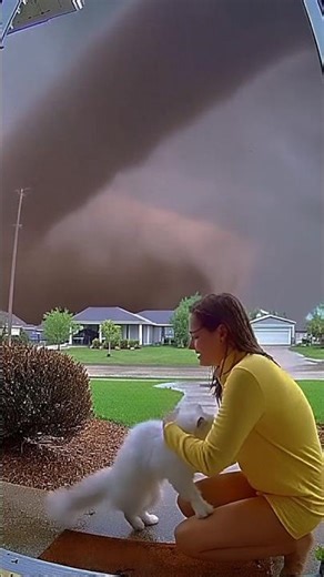 Tiny Kittens Facing a Giant Threat: Saved! 🙏 #poorcat #tornado #cat #foryou #kitten #viral #shorts