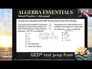 GED® Math: Undefined Expressions (1.MP1, Adv, #11,15)