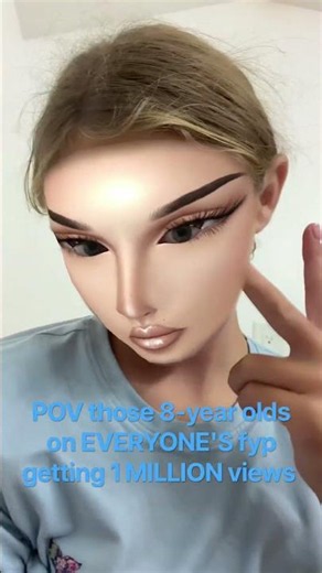 make up trend that eight-year-olds wear #drawingandassemblingdemonslayer #theothersideofmakebelieve￼