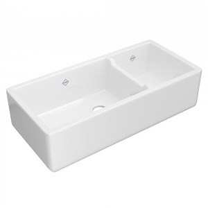 Shaws Lancaster 40" Double Bowl Farmhouse Apron Front Fireclay Kitchen Sink | Wayfair