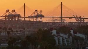 Aerial Top View Container Ship Loading Unloading Cargo Container Deep