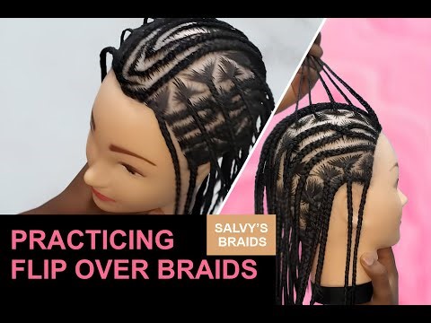 Practicing Flip Over Braids on My Mannequin Head Full Video