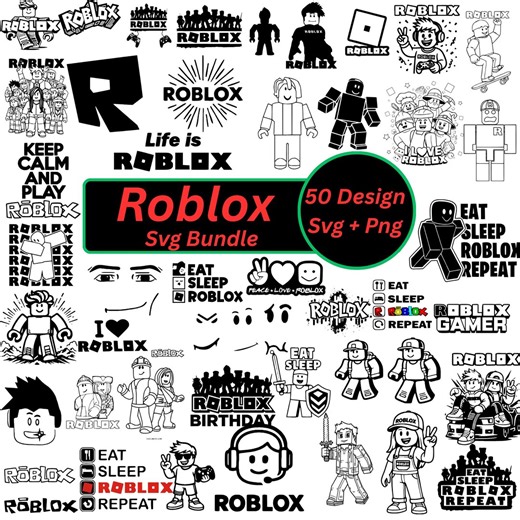 Roblox SVG PNG Bundle | 50 Gamer Designs (digital Download) - Etsy