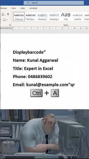 How to create qr code in ms word in 12 seconds 😱 #msword #office #document
